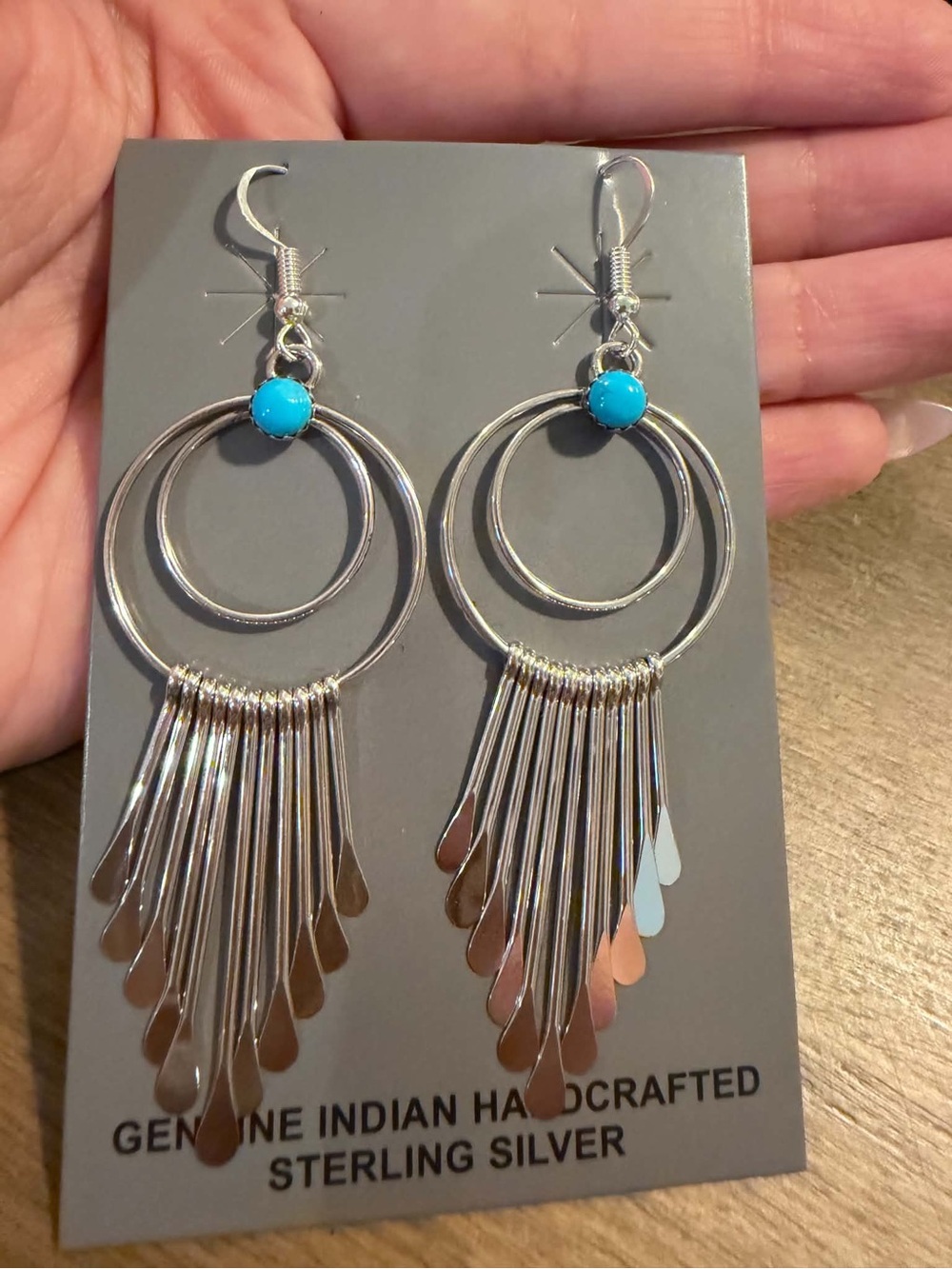 Navajo sterling silver turquoise earrings